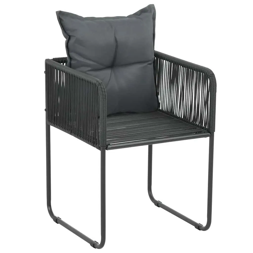 7 Piece Garden Dining Set Outdoor Patio Chair Table Rattan Black Furniture