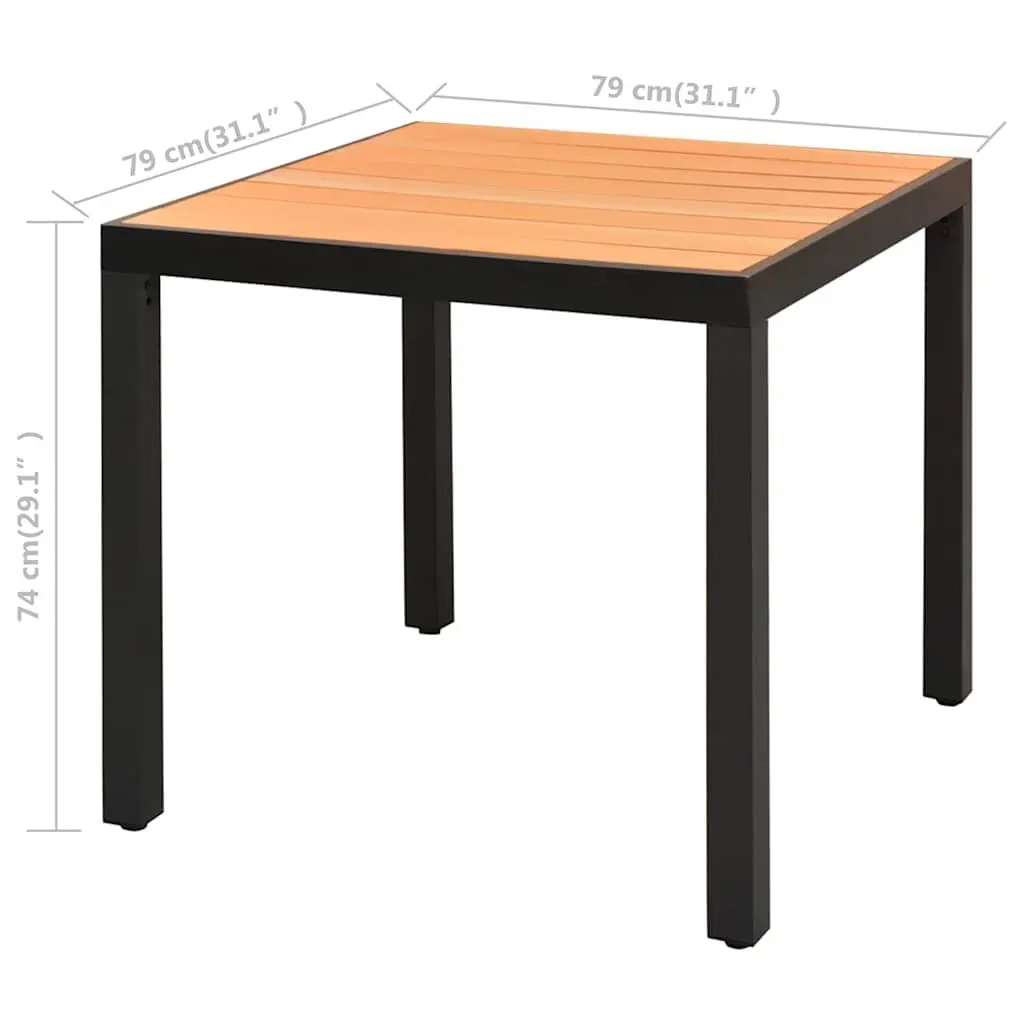 3 Piece Black Garden Dining Set