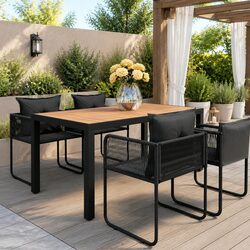 Value-Focused 5 Piece Garden Dining Set for Outdoor Use