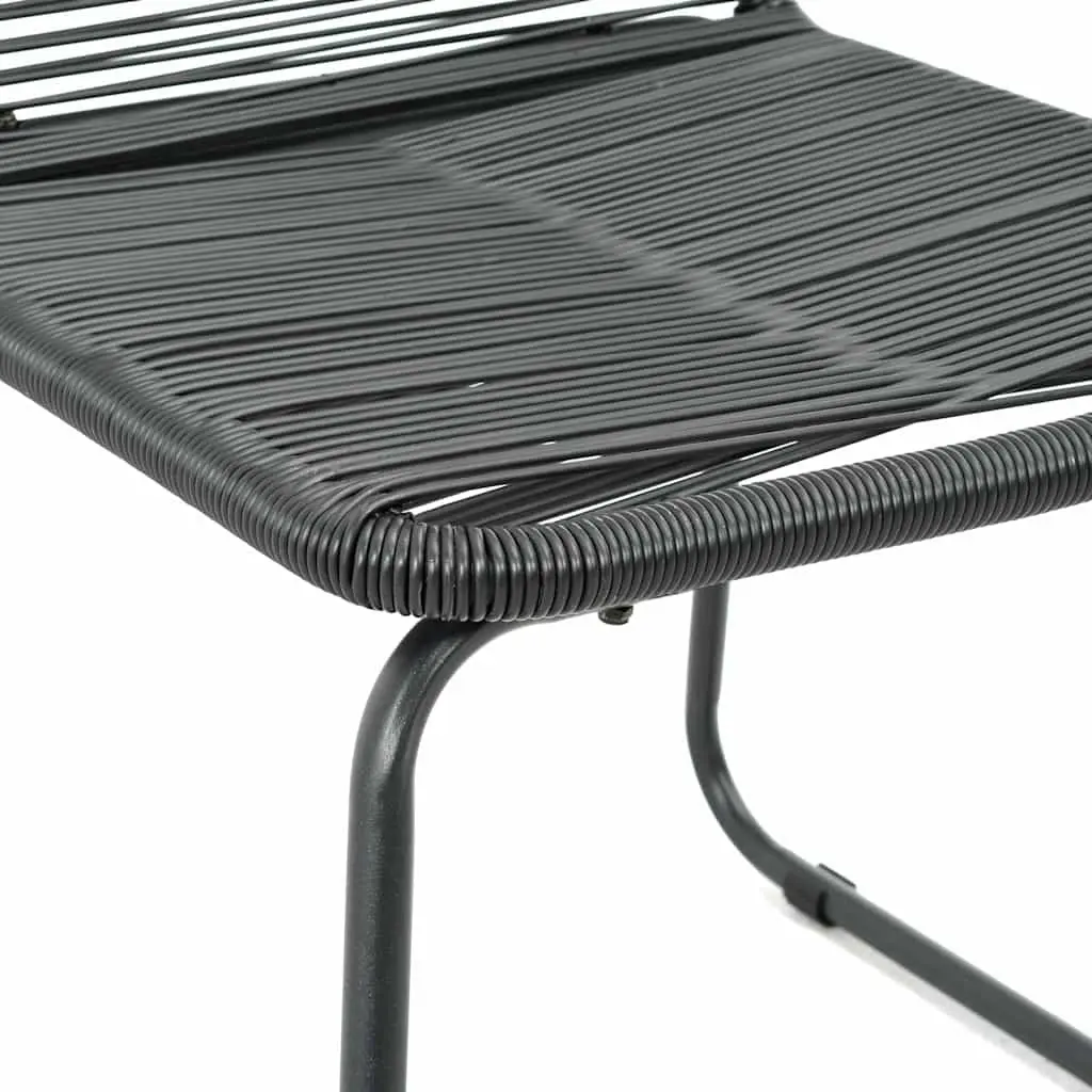 9 Piece Outdoor Dining Set Garden Patio Table Chairs PVC Rattan Black