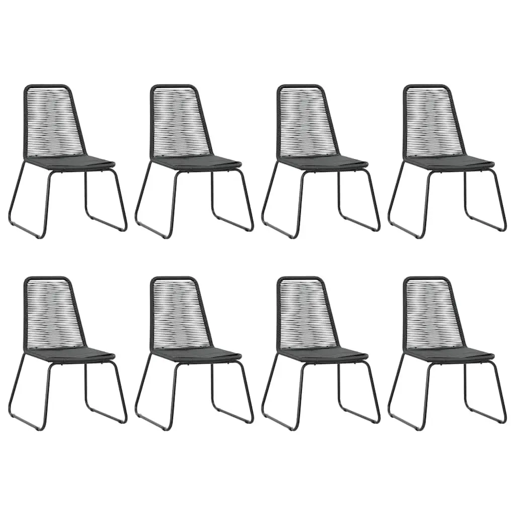 9 Piece Outdoor Dining Set Garden Patio Table Chairs PVC Rattan Black