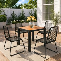 Affordable 5 Piece Outdoor Dining Set with Comfort