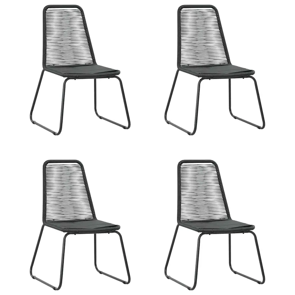 Outdoor Dining Set Garden Patio Furniture 5 Piece Table Chairs Black