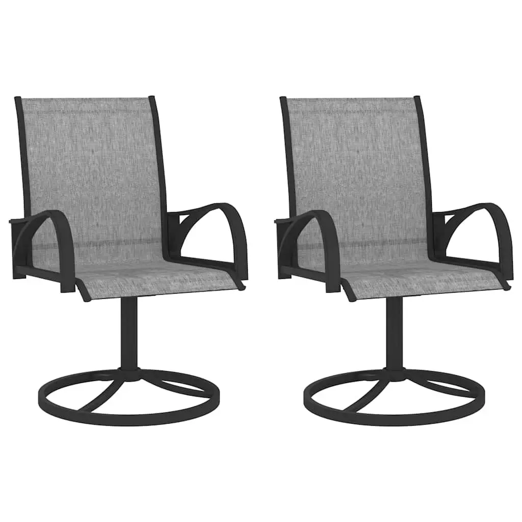 3 Piece Outdoor Dining Set Steel Frame Textilene Chairs Garden Furniture Grey