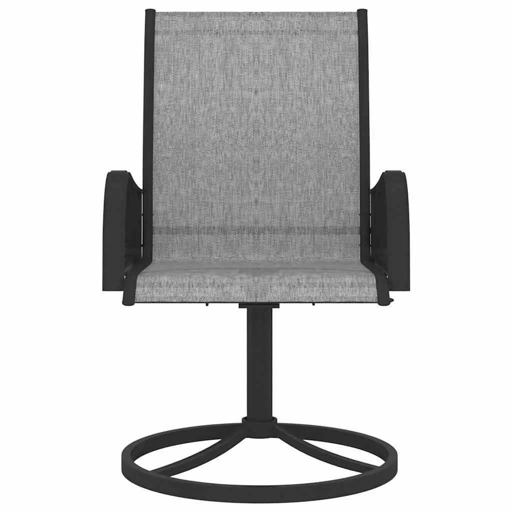 3 Piece Outdoor Dining Set Steel Frame Textilene Chairs Garden Furniture Grey