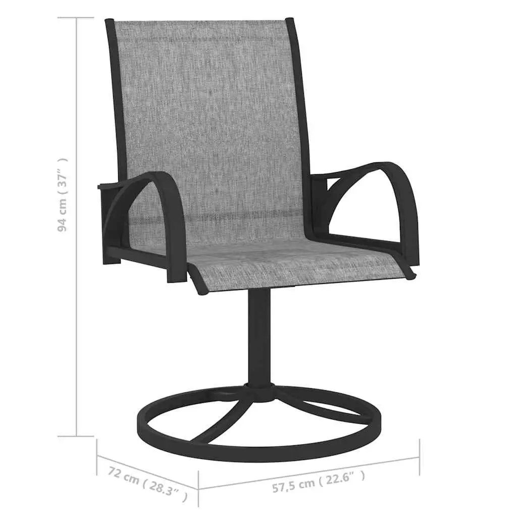 Garden Dining Set 5 Piece Outdoor Table Chair Grey Steel Textilene