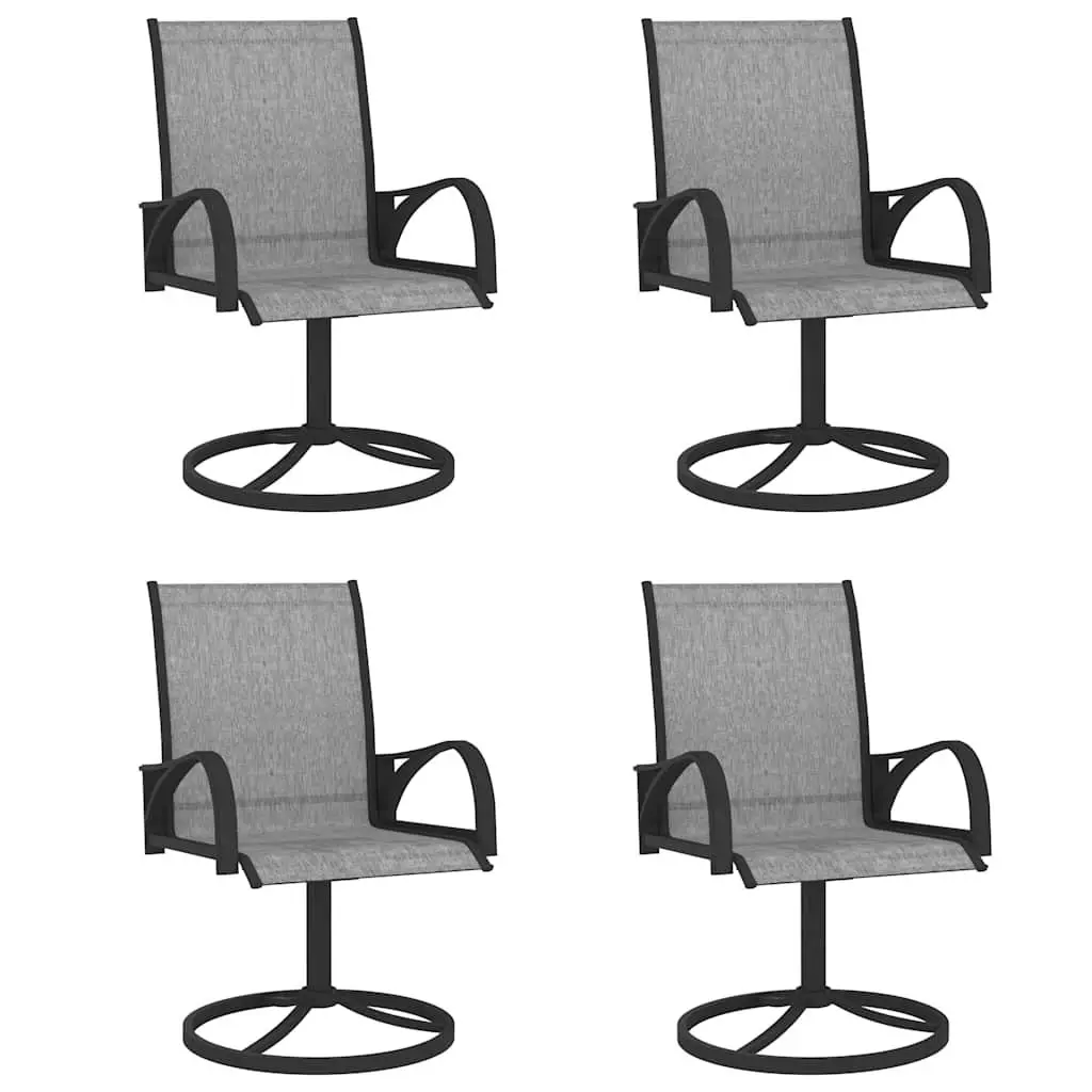 Garden Dining Set 5 Piece Outdoor Table Chair Grey Steel Textilene
