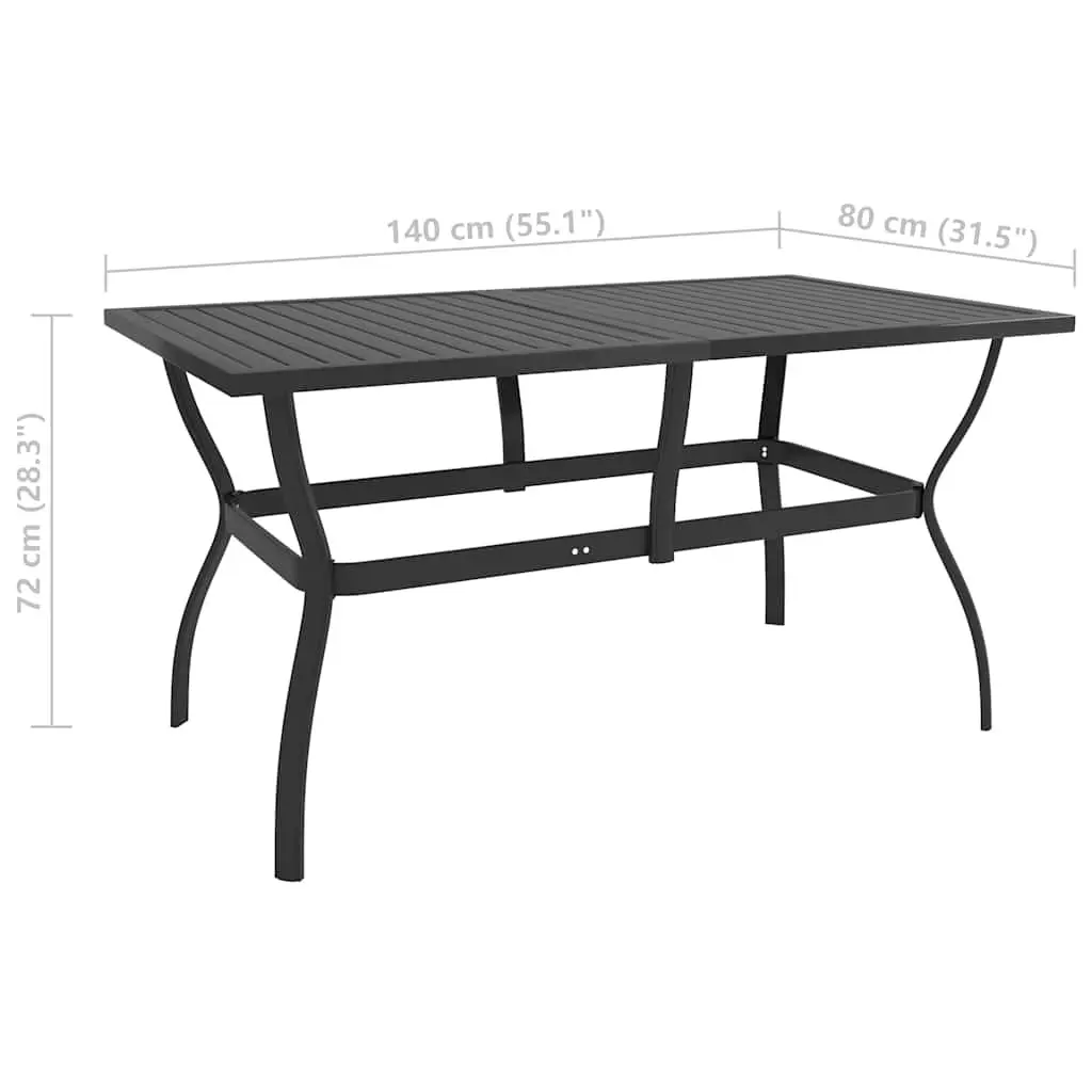 7 Piece Outdoor Garden Dining Set Table Chairs Steel Textilene Grey