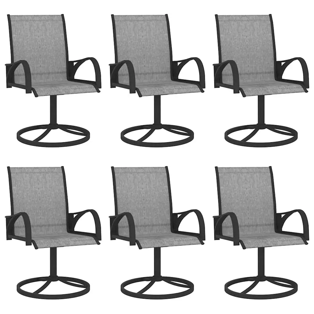 7 Piece Outdoor Garden Dining Set Table Chairs Steel Textilene Grey