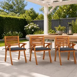 Comfortable and Reliable Outdoor Dining Chair Set with Cushions