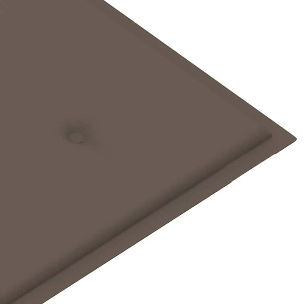 Outdoor Garden Bench 120cm Solid Wood Seating with Cushion Taupe