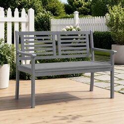 Comfortable 2-Seater Grey Eucalyptus Wood Bench