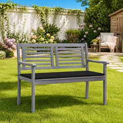 Comfortable 2-Seater Garden Bench with Cushion for Relaxation