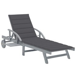 Comfortable Grey Sun Lounger with Practical Features