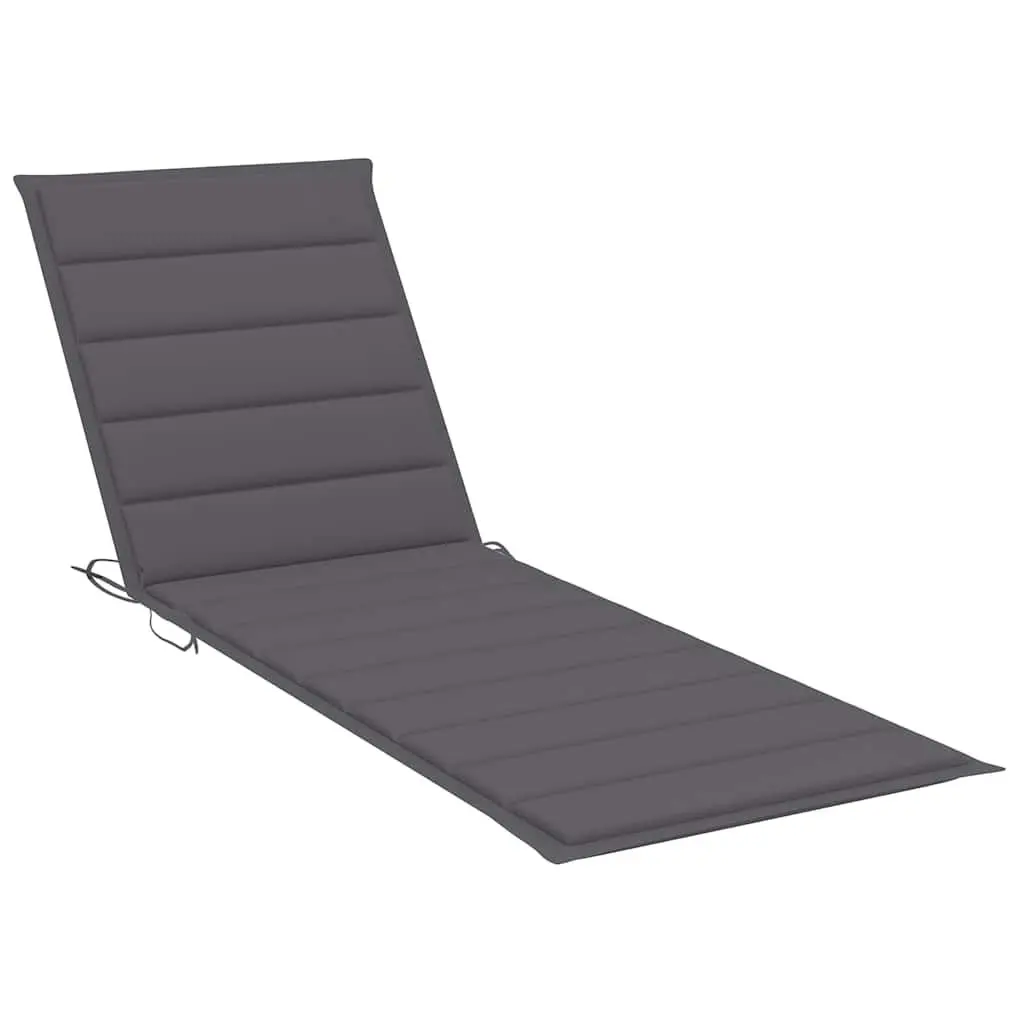 Sun Lounger Adjustable Backrest with Cushion Grey Acacia Wood Outdoor