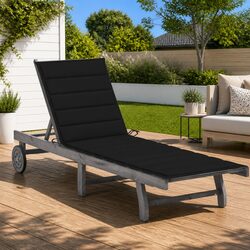 Stylish Grey Sun Lounger with Cushion and Mobility Wheels