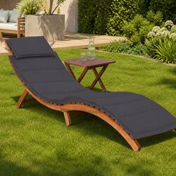 Sun Lounger with Side Table and Cushion Outdoor Garden Patio Folding Lounge Bed