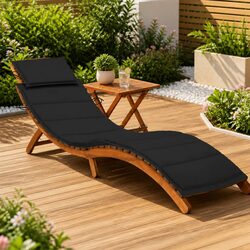 Comfortable Sun Lounger with Side Table and Cushion Included