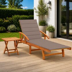 Reliable Sun Lounger with Integrated Table Design