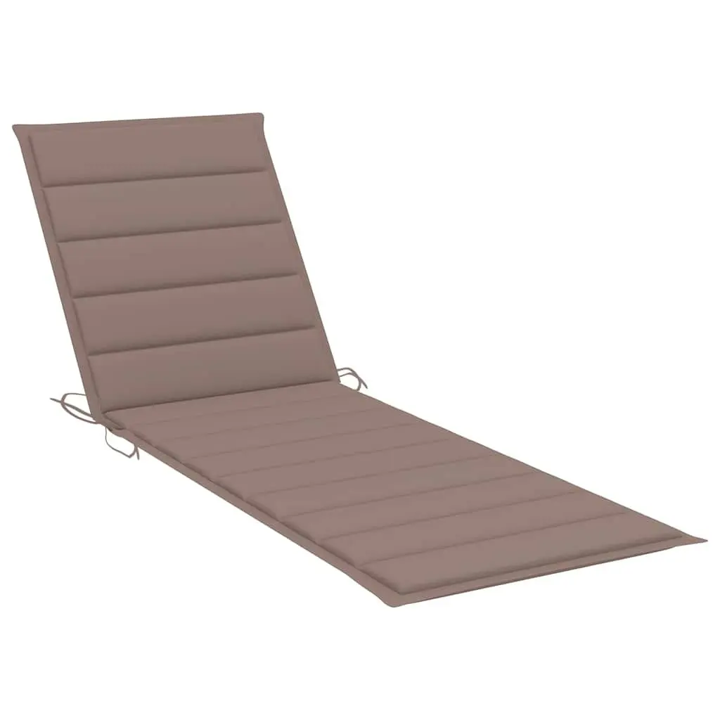 Garden Sun Lounger Bamboo Frame Adjustable Backrest Outdoor Seating with Cushion