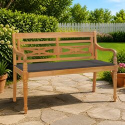 Durable Outdoor Bench 120cm with Taupe Cushion