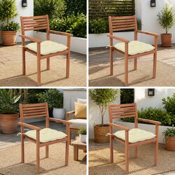 Quality Garden Chairs Set of 4 with Cream Cushions