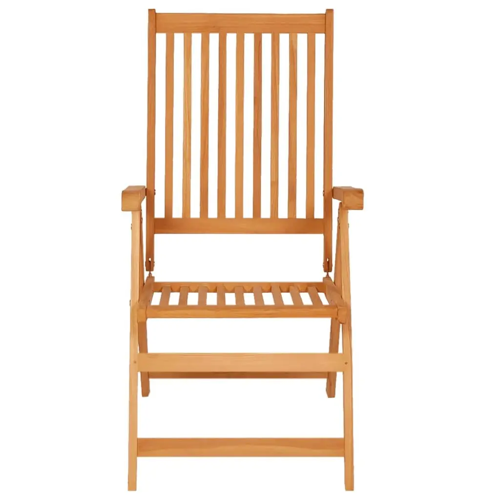 Teak Wood Outdoor Garden Chairs 2 pcs Reclining Patio Seating with Cushions Anthracite