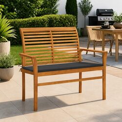 Stylish Teak Wood Bench with Anthracite Cushion