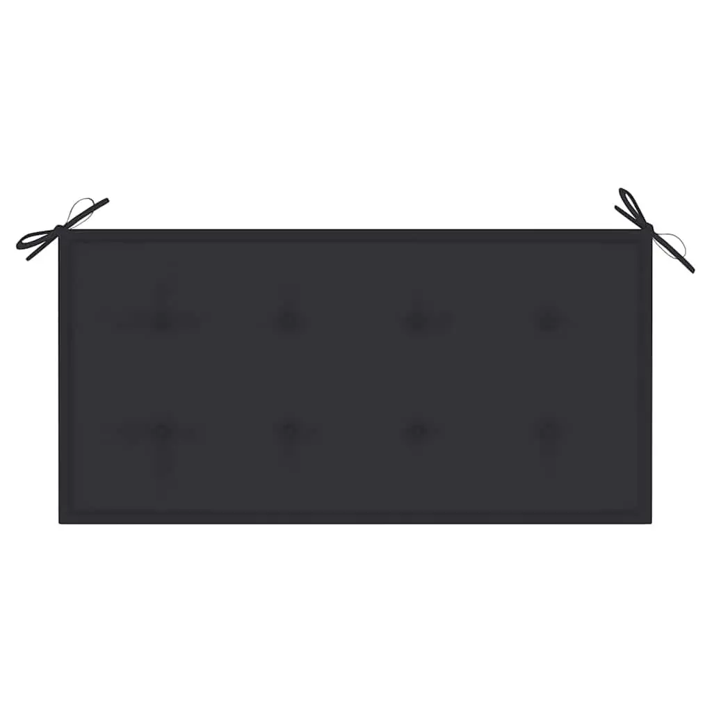 Garden Bench Outdoor Seating 112cm Teak Wood Anthracite Cushion