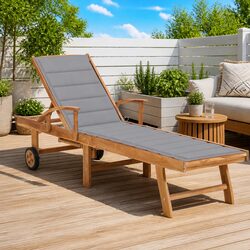 Comfortable and Durable Teak Sun Lounger with Cushion