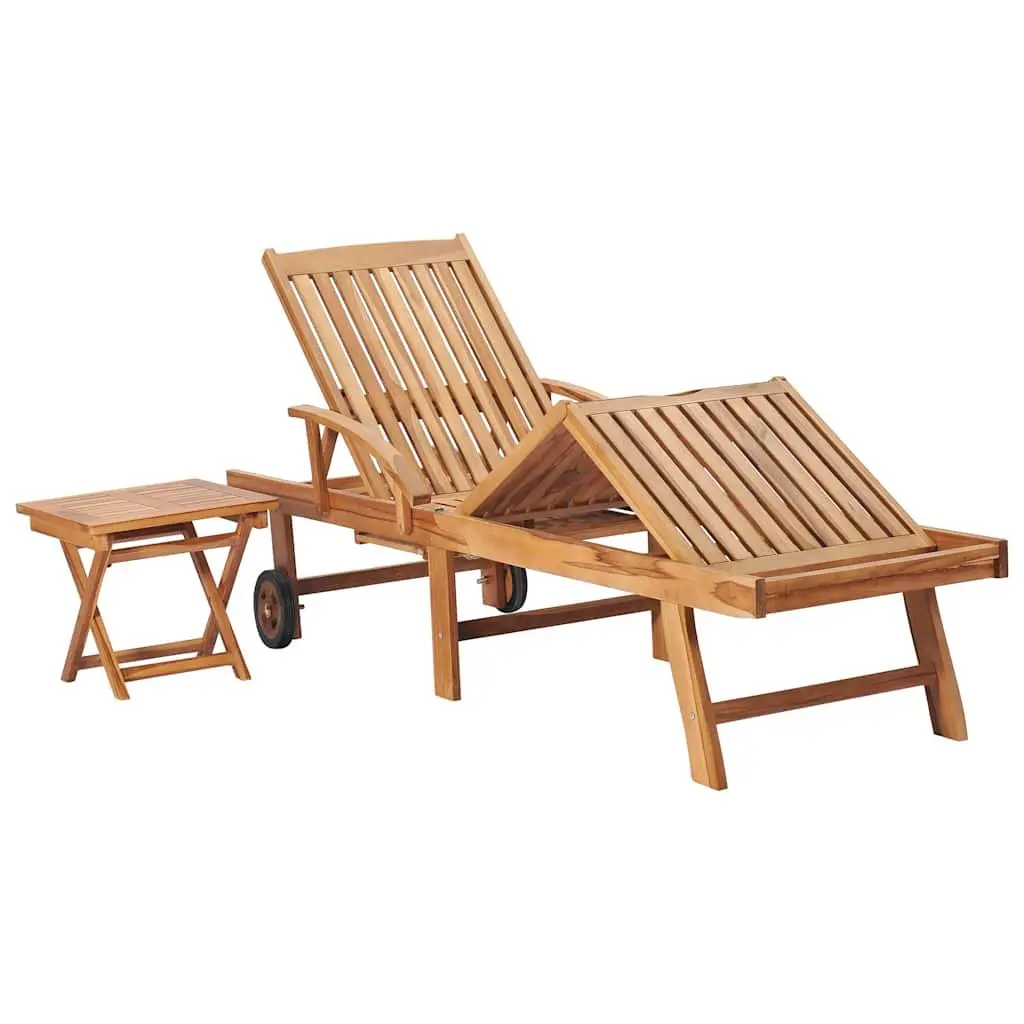 Outdoor Sun Lounger with Table