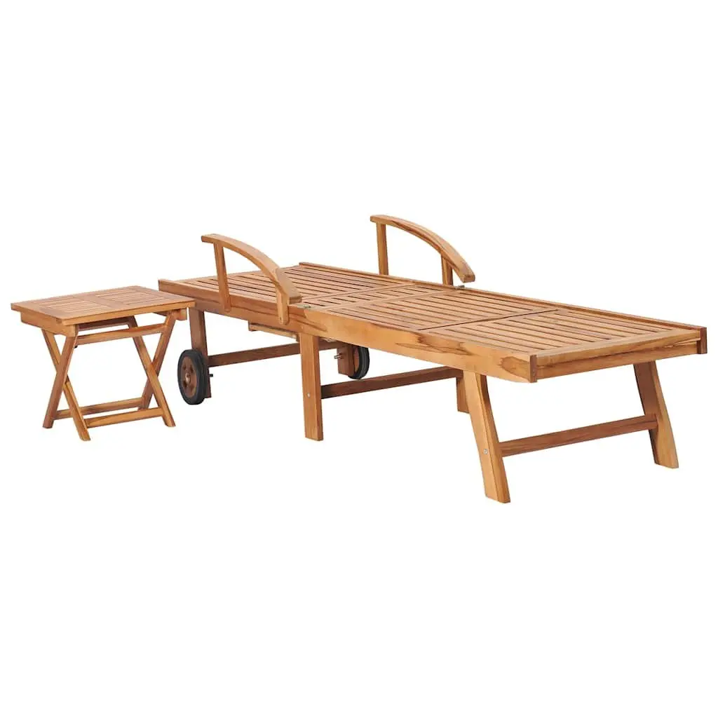 Outdoor Sun Lounger with Table
