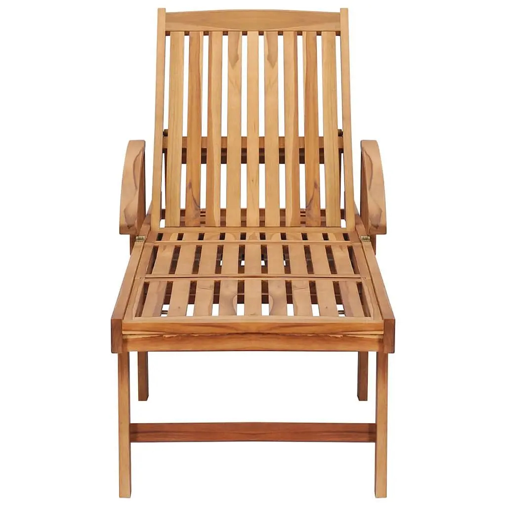 Sun Lounger with Side Table Adjustable Backrest Outdoor Garden Patio Reclining