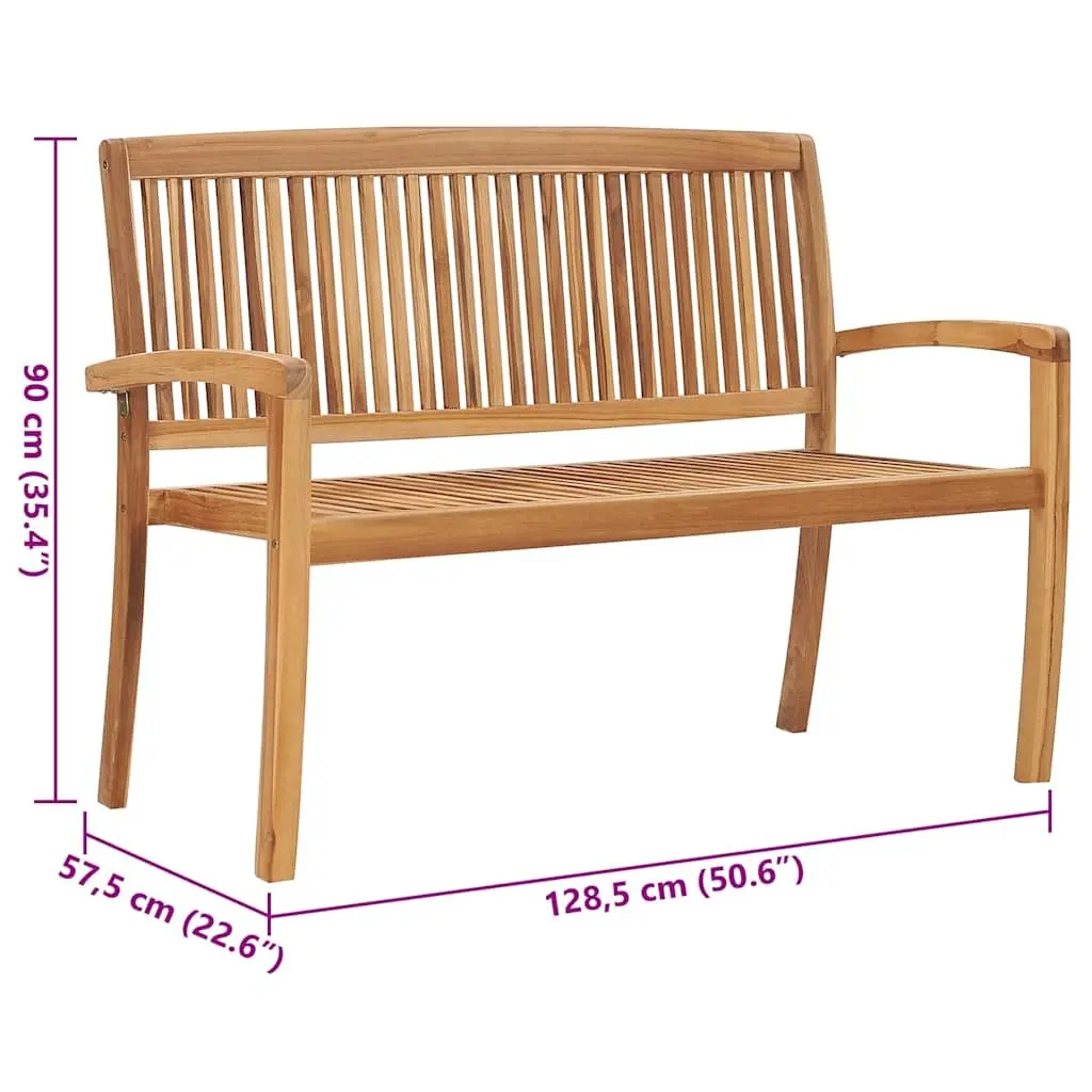 Garden Bench with Cushion, 128.5cm