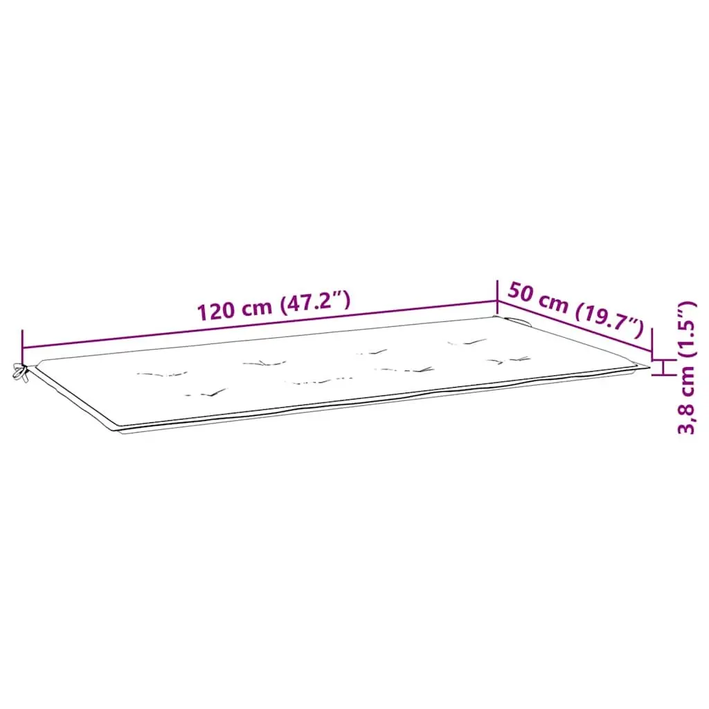 Garden Bench with Cushion, 128.5cm