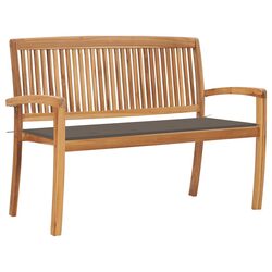 Durable Teak Outdoor Bench with Comfortable Cushion
