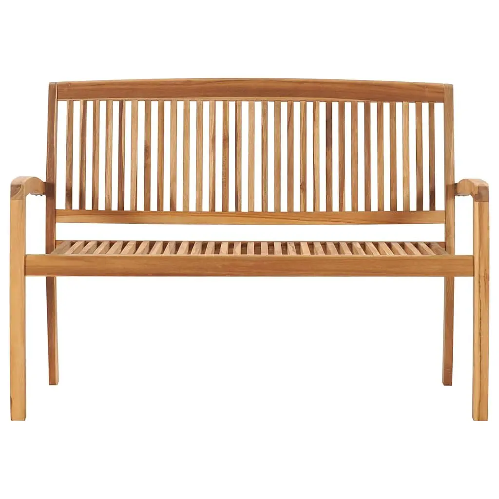 Outdoor Garden Bench Stacking Teak Wood Seating 128.5cm Taupe