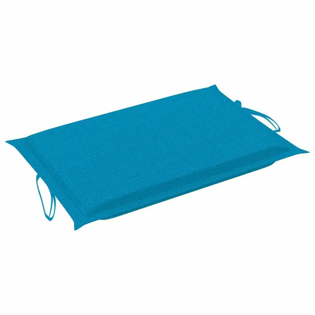 Rocking Sun Lounger Outdoor Relaxing Furniture Teak Wood with Cushion Blue
