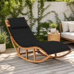 Practical Wooden Rocking Lounger for Relaxation and Comfort