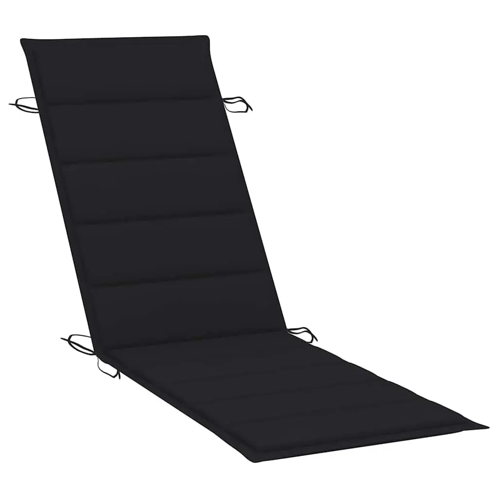 Wooden Rocking Sun Lounger Outdoor Relaxation Chair with Cushion Black