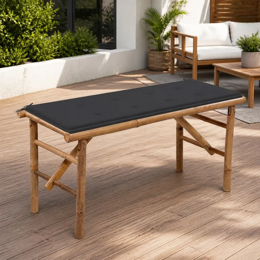 Folding Garden Bench Outdoor Seating 118cm Anthracite