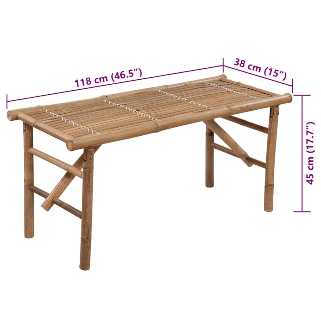 Folding Garden Bench Outdoor Seating 118cm Anthracite