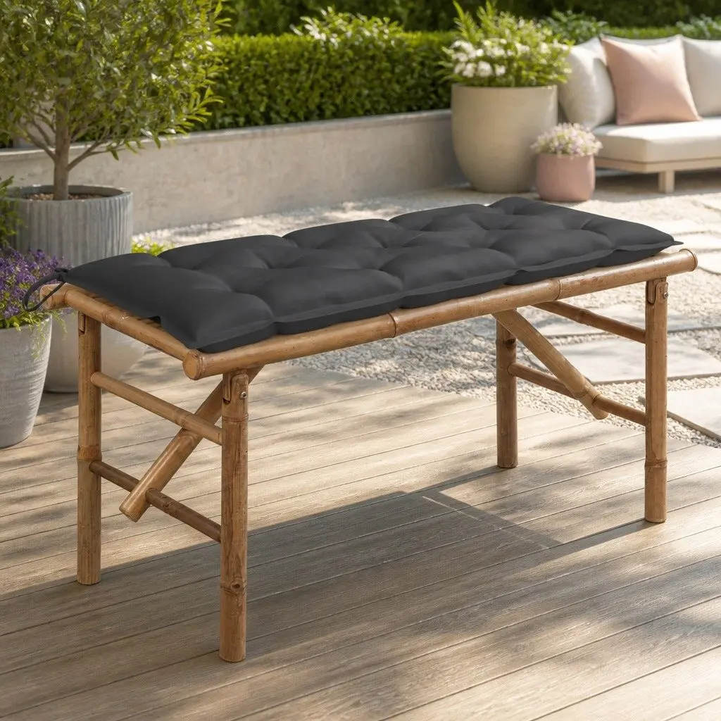 Folding Garden Bench Outdoor Seating 118cm Anthracite