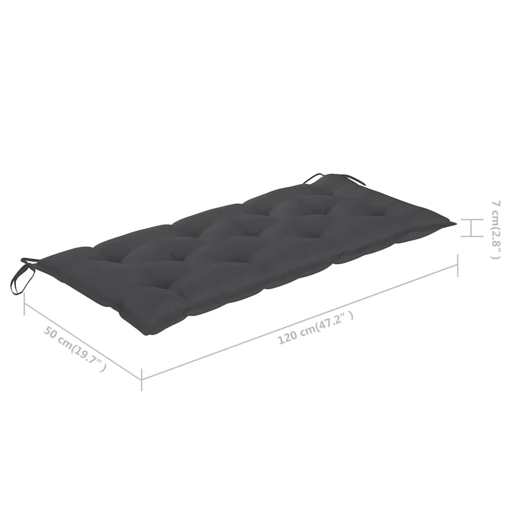 Folding Garden Bench Outdoor Seating 118cm Anthracite