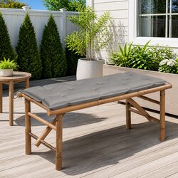 Comfortable Folding Garden Bench with Grey Cushion, 118cm