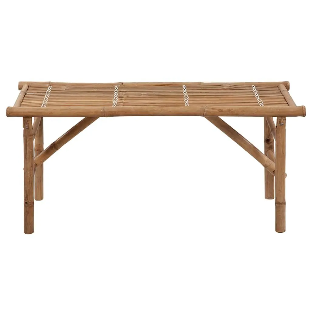 Folding Garden Bench Outdoor Seating 118cm Bamboo Grey Cushion