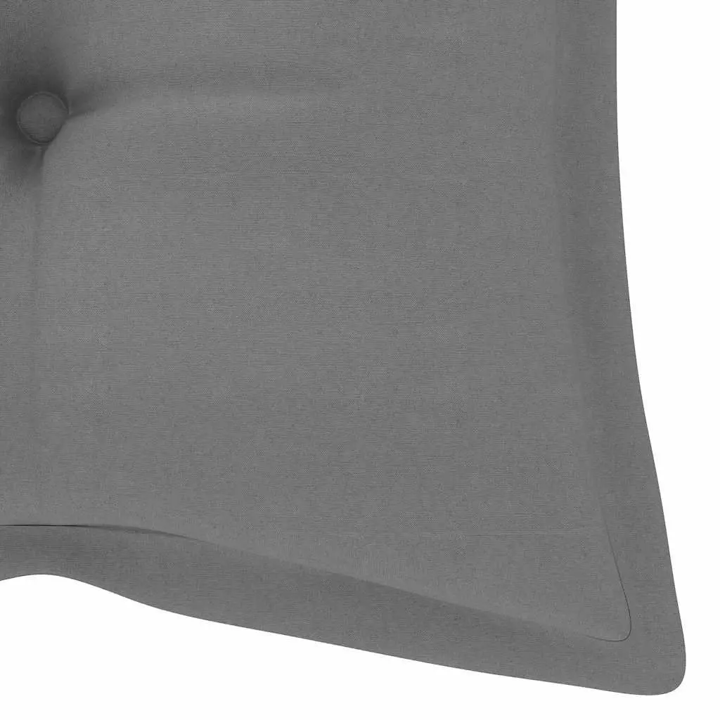Folding Garden Bench Outdoor Seating 118cm Bamboo Grey Cushion
