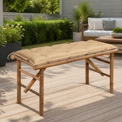 Practical Bamboo Garden Bench with Cushion for Comfort