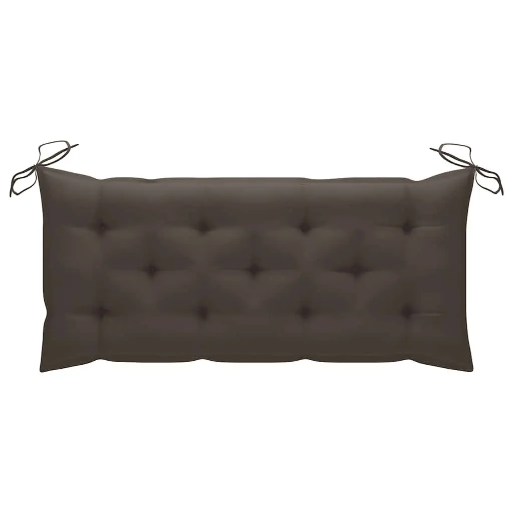 Folding Garden Bench Outdoor Seating 118cm Taupe Bamboo