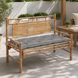 Comfortable and Stylish Bamboo Garden Bench with Cushion